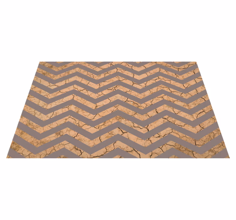 Alfombra vinílica textura superficie agrietada de chevron - TenVinilo