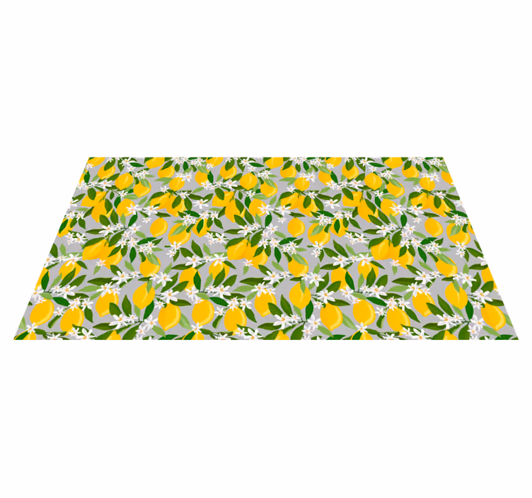 Alfombra vinílica cocina exuberante flor de cítricos - TenVinilo