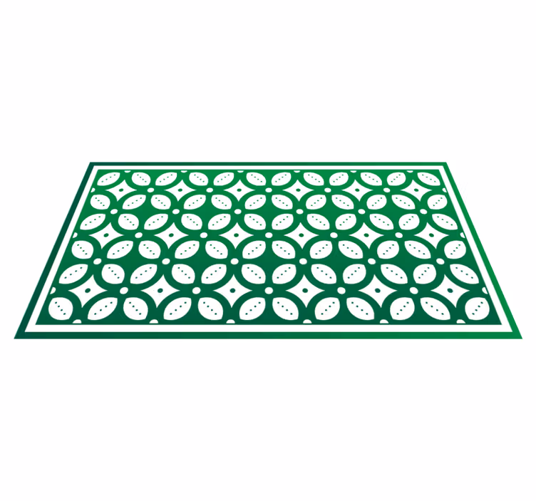 Alfombra vinílica cocina motivo geométrico de hojas - TenVinilo