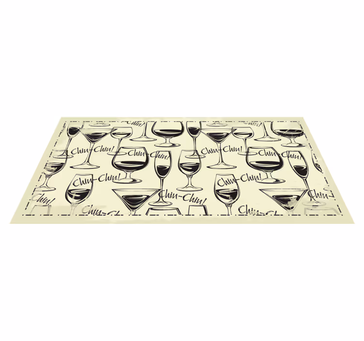 Alfombra vinilo cocina Vasos de vino - TenVinilo