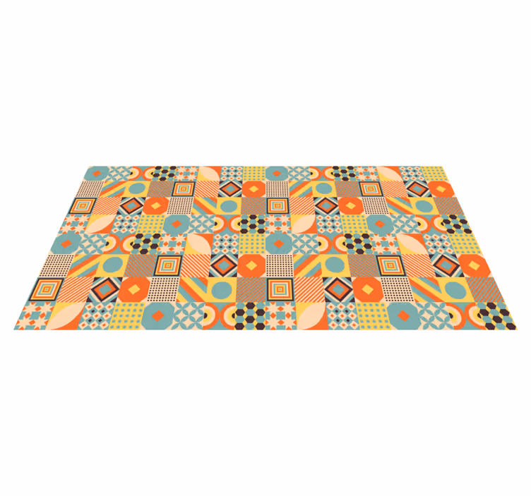 Alfombra vinílica geométrica concepto de mosaico animado - TenVinilo