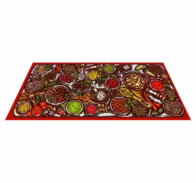Alfombra vinílica cocina deliciosa pasta culinaria - TenVinilo