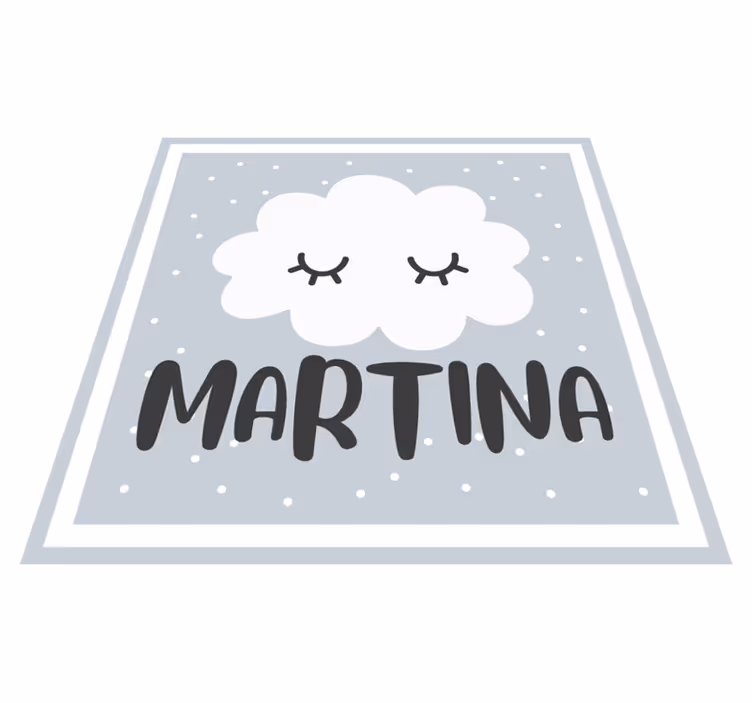 Alfombra vinílica infantil nube con nombre - TenVinilo