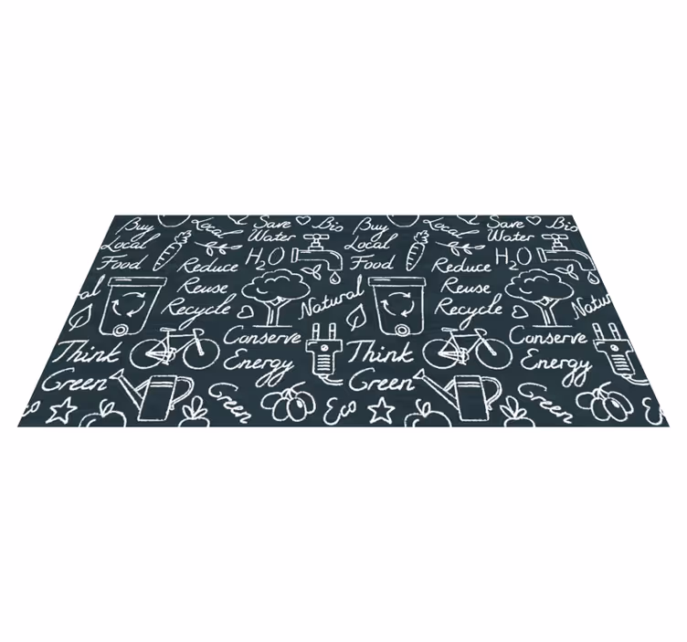 Alfombra vinílica cocina mensajes ecológicos - TenVinilo
