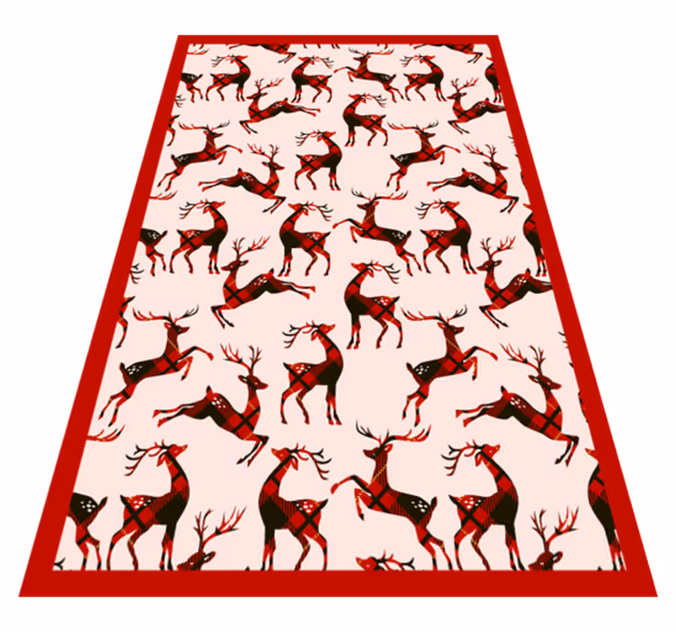 Alfombra vinílica navidad patrón rojo de reno - TenVinilo