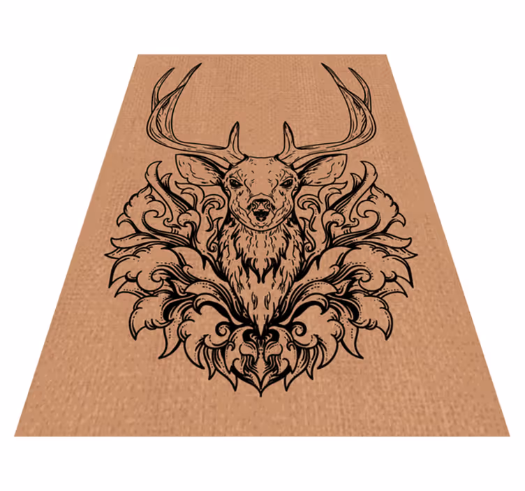 Alfombra vinílica de animales diseño elegante de ciervo - TenVinilo