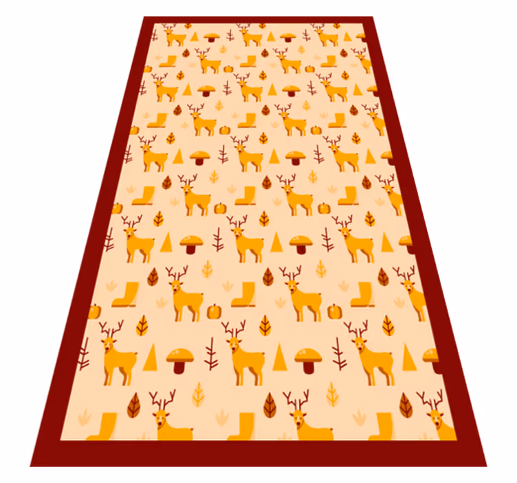 Alfombra vinílica de animales ciervos y follaje - TenVinilo
