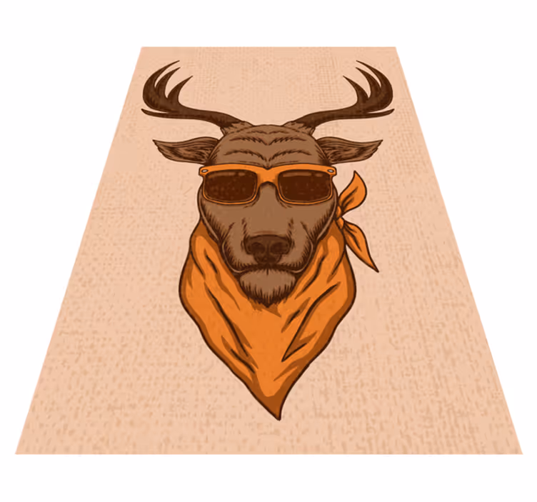 Alfombra vinílica de animales ilustración genial de ciervo - TenVinilo