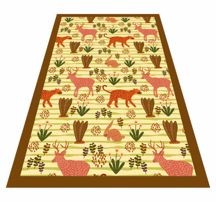 Alfombra vinílica de animales patrón safari salvaje - TenVinilo