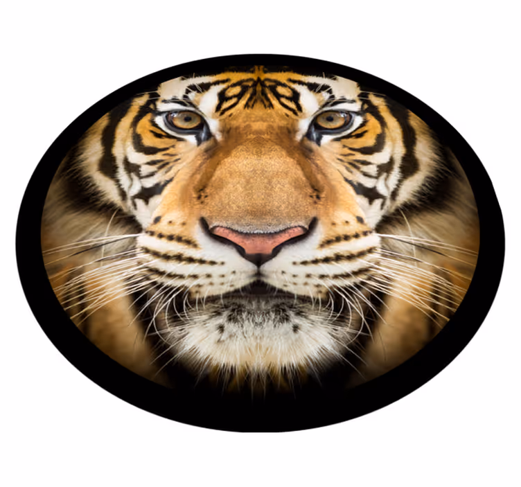 Alfombra vinílica de animales primer plano de un tigre - TenVinilo