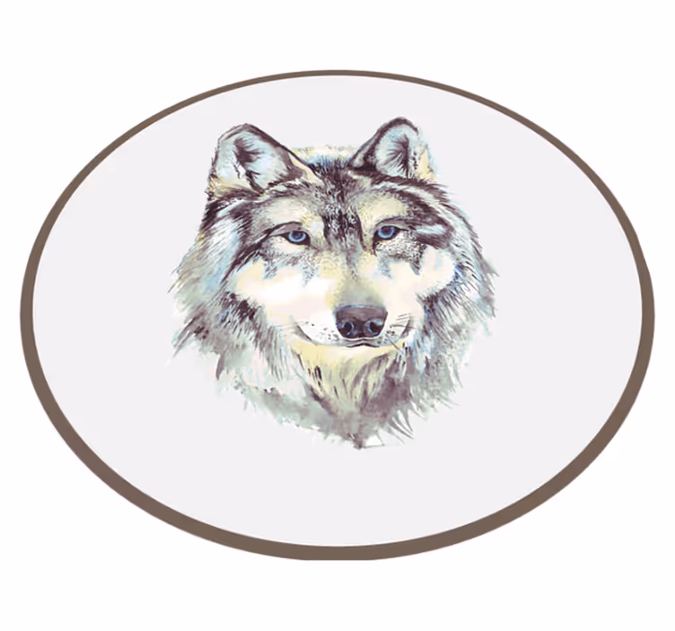 Alfombra vinílica de animales ilustración de lobo - TenVinilo