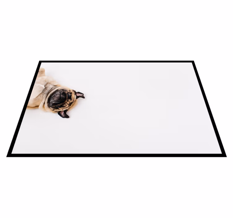 Alfombra vinílica de animales diseño de retrato de pug - TenVinilo