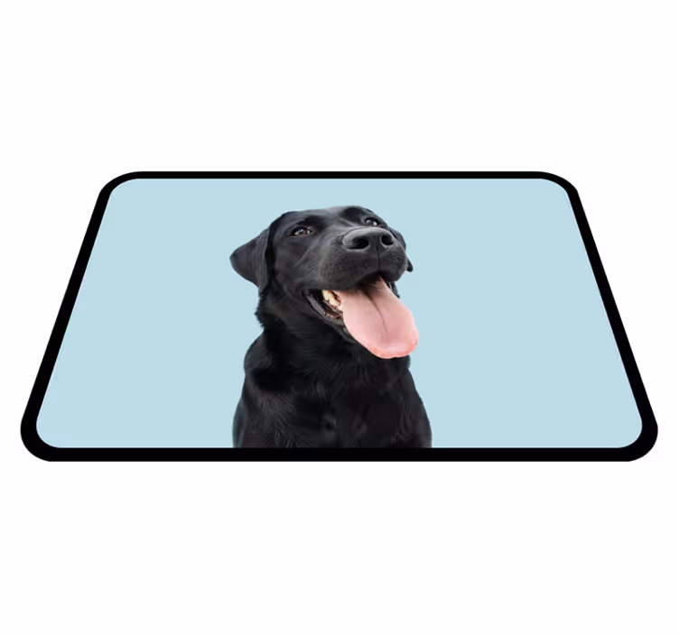 Alfombra vinílica de animales perro labrador negro - TenVinilo