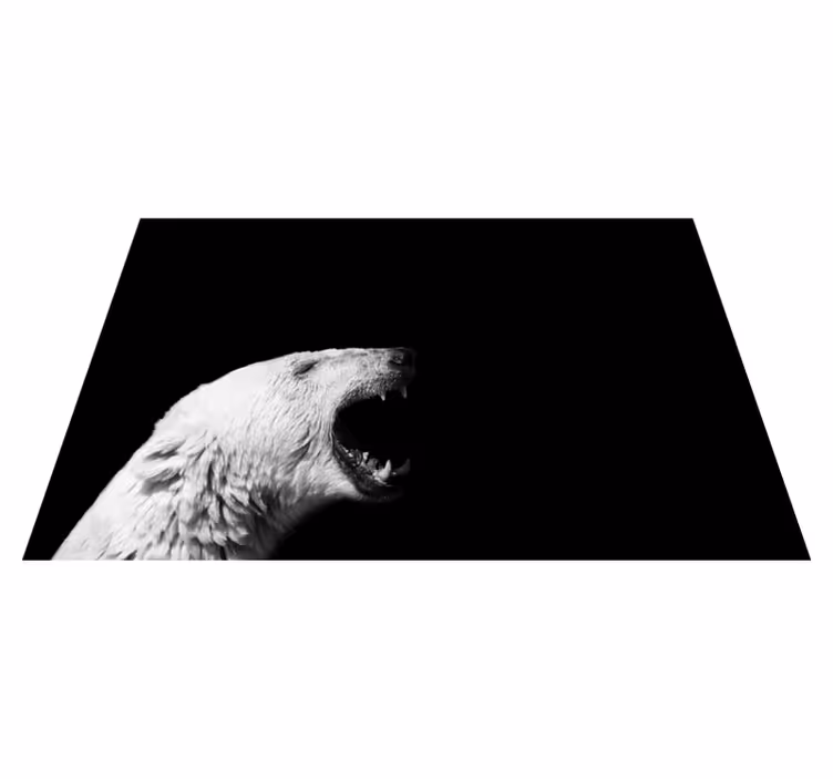 Alfombra vinílica de animales perfil de oso polar - TenVinilo