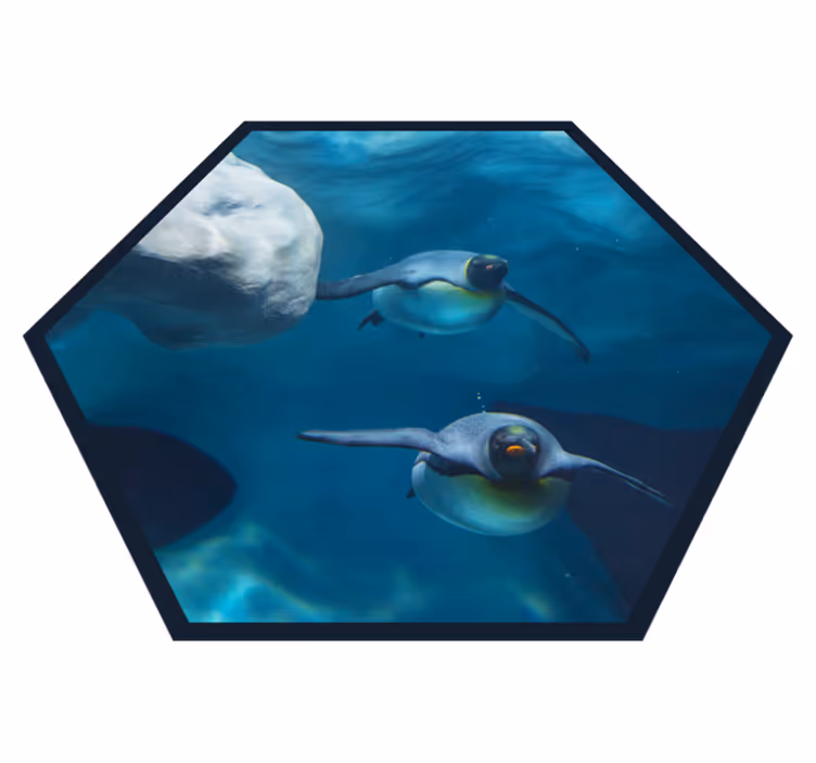 Alfombra vinílica de animales escena de pingüinos nadando - TenVinilo