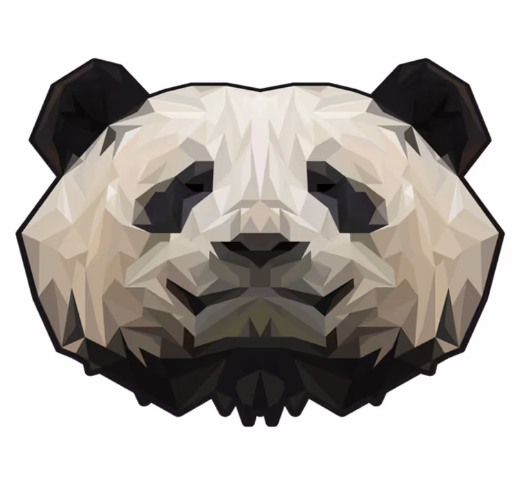 Aflombra vinílica animales Panda geométrico - TenVinilo
