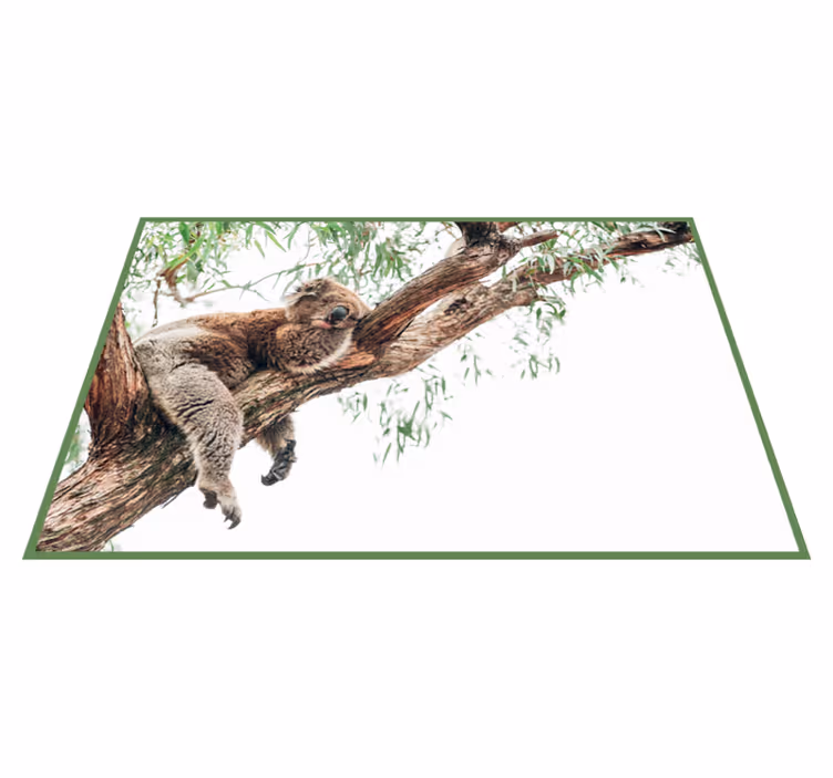 Alfombra vinílica de animales escena del árbol koala - TenVinilo
