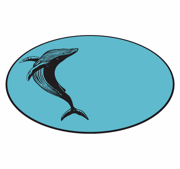 Alfombra vinílica de animales majestuoso motivo de ballena - TenVinilo
