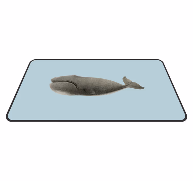 Alfombra vinílica de animales diseño de silueta de ballena - TenVinilo