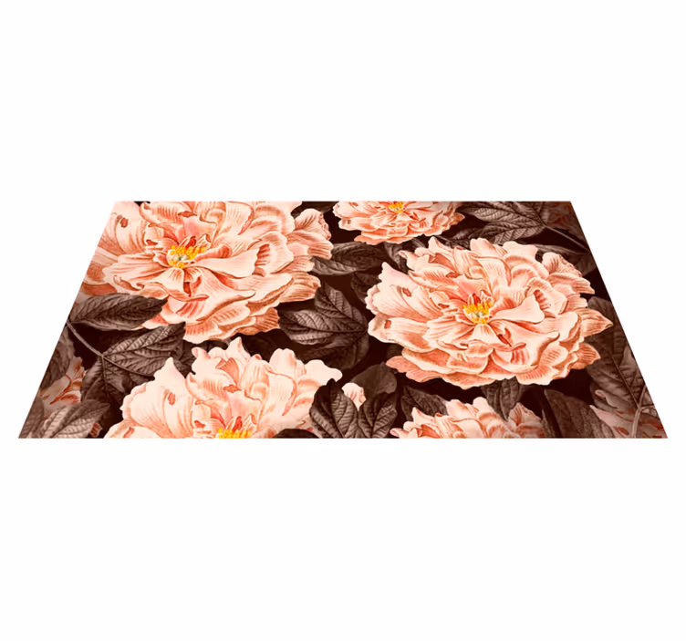 Alfombra vinílica flores flores elegantes y graciosas - TenVinilo