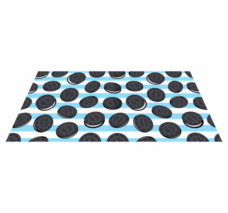 Alfombra vinílica cocina patrón de rayas de oreo - TenVinilo