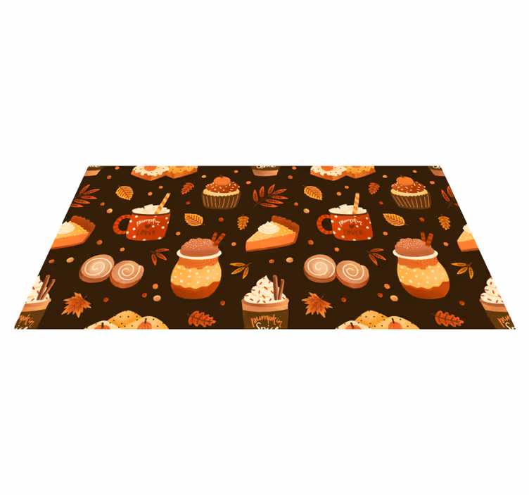 Alfombra vinilo cocina Patrón de especias de otoño - TenVinilo