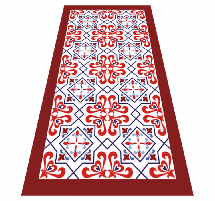 Alfombras de vinilo de azulejos Beija roja y azul - TenVinilo
