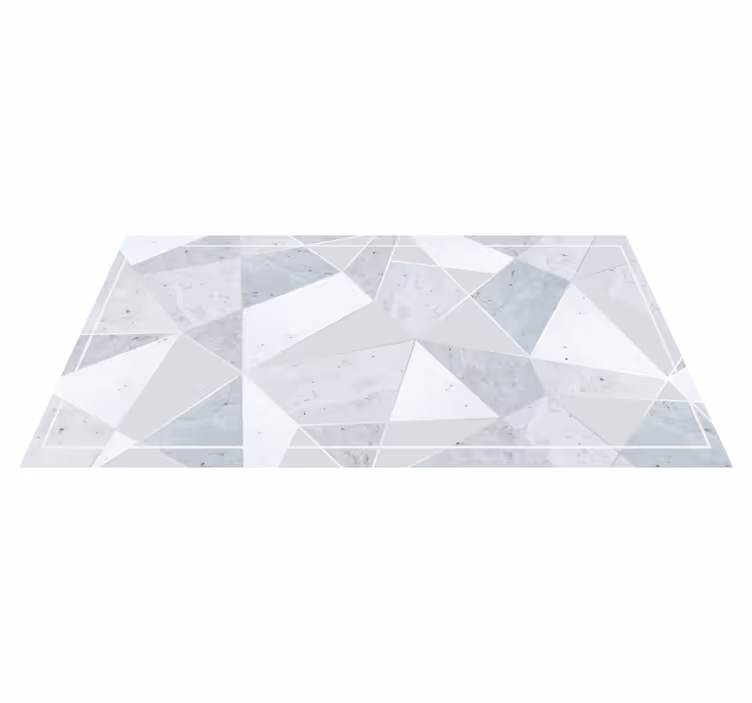 Alfombra vinílica imitación mármol patrón geométrico gris - TenVinilo