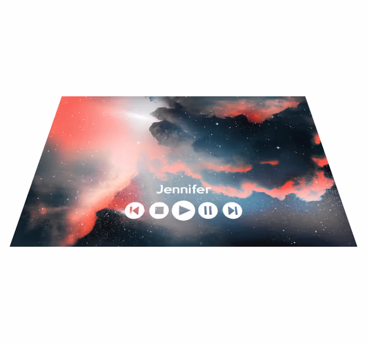 Alfombra vinílica juvenil música personalizada del espacio - TenVinilo