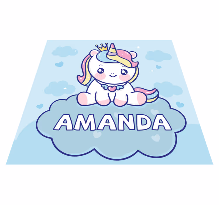 Alfombra vinílica infantil unicornio personalizado - TenVinilo
