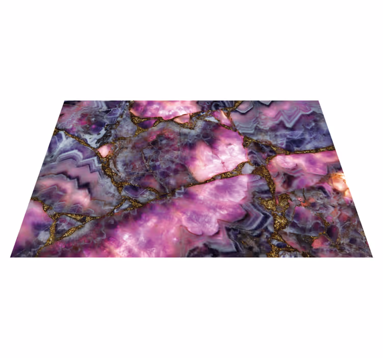 Alfombra vinílica imitación mármol diseño venas púrpuras - TenVinilo
