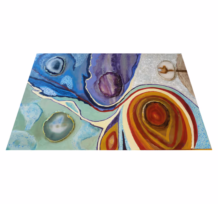 Alfombra vinílica textura piedra ágata multicolor - TenVinilo