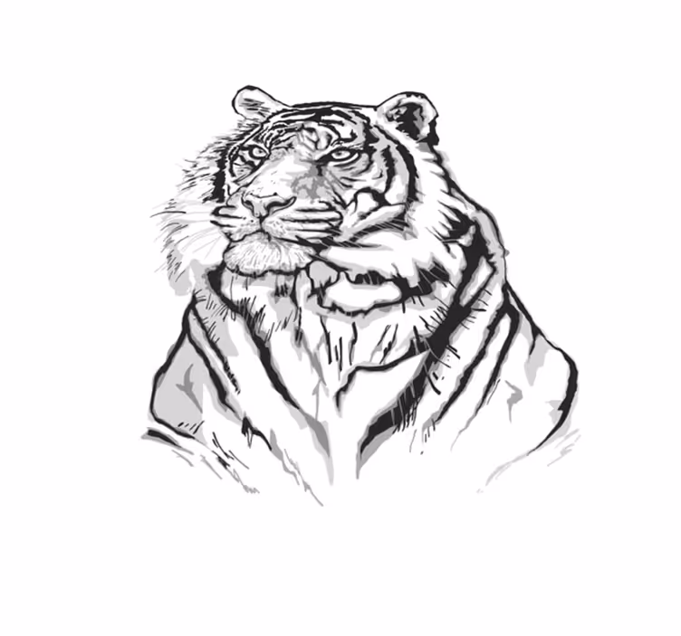 Aflombra vinílica animales Cara de tigre blanco - TenVinilo