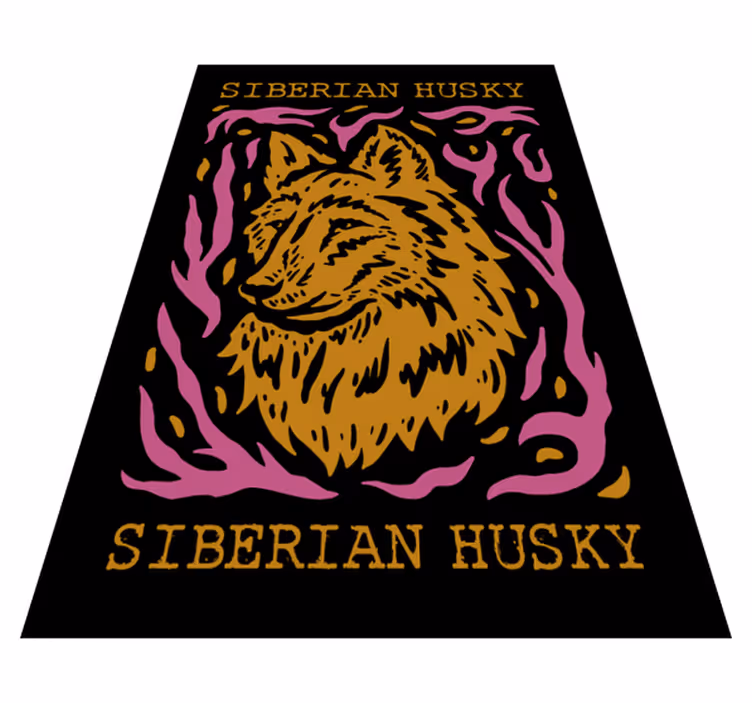 Alfombra vinílica de animales retrato de husky siberiano - TenVinilo