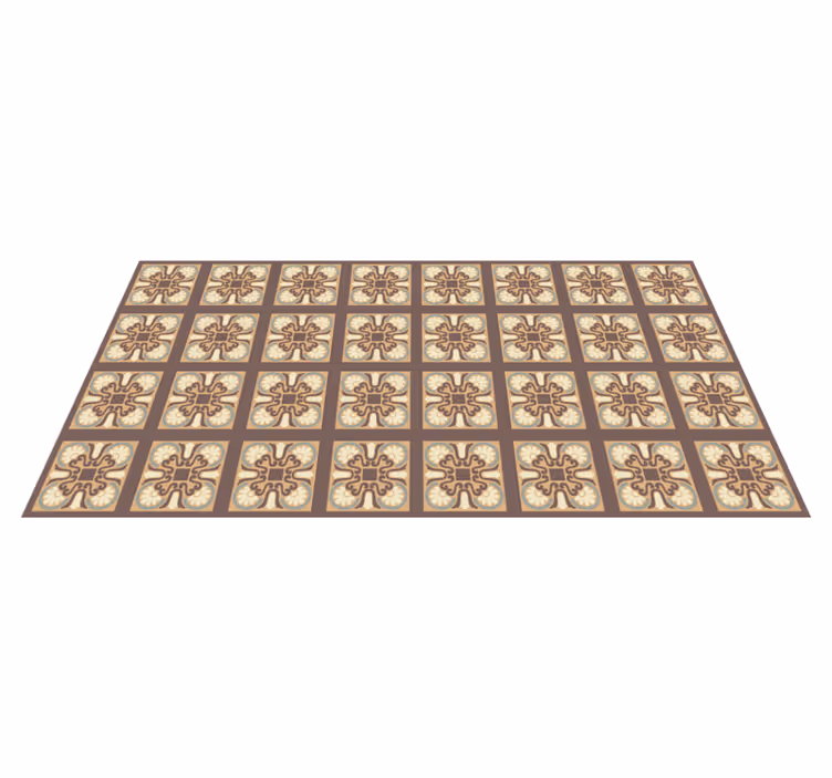 Alfombras de vinilo de azulejos Azulejos portugueses marrones - TenVinilo