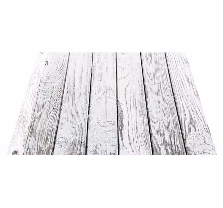 Alfombra vinílica vintage madera blanca - TenVinilo