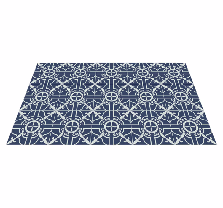 Alfombra vinílica dormitorio patrón de azulejos clásicos - TenVinilo