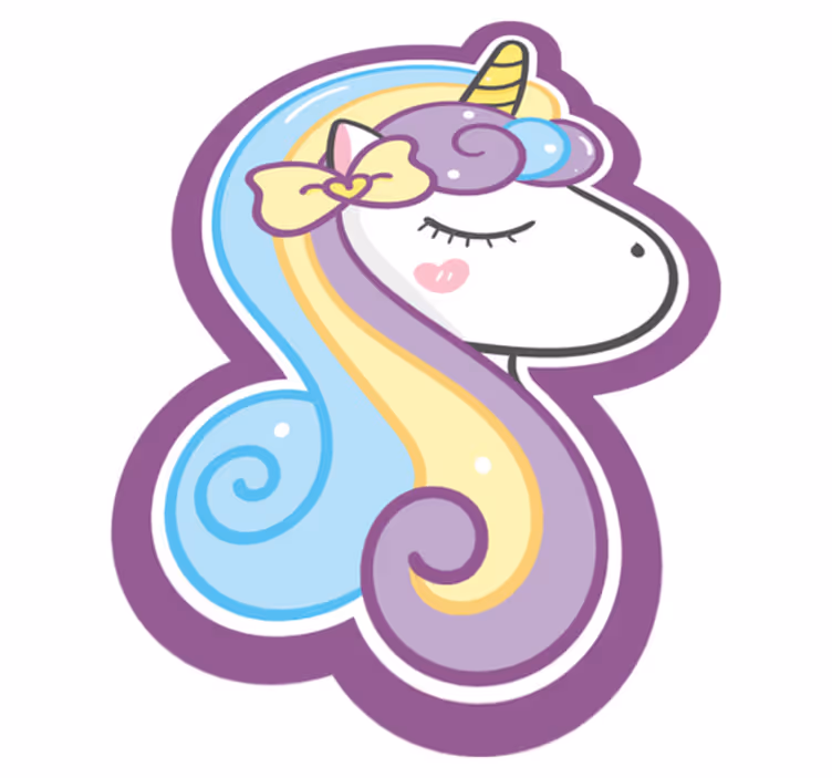 Alfombra vinilo infantil Unicornio con melena - TenVinilo
