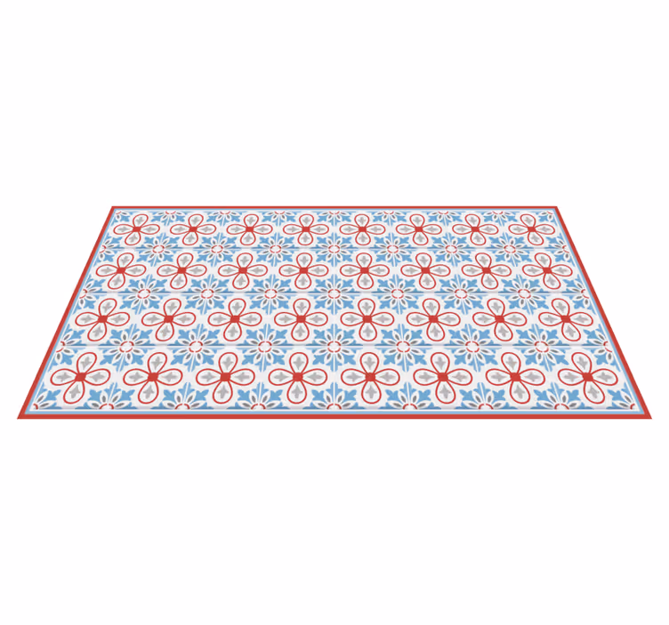 Alfombra vinilo azulejos marroquíes rojos - TenVinilo