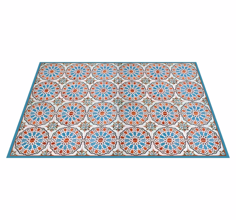 Alfombra vinílica cocina azulejos animados - TenVinilo
