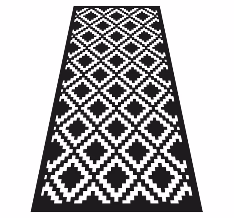 Alfombra vinílica salón patrón de diamante monocromático - TenVinilo