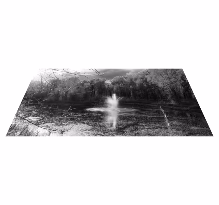 Alfombra vinílica naturaleza serena vista de la cascada - TenVinilo