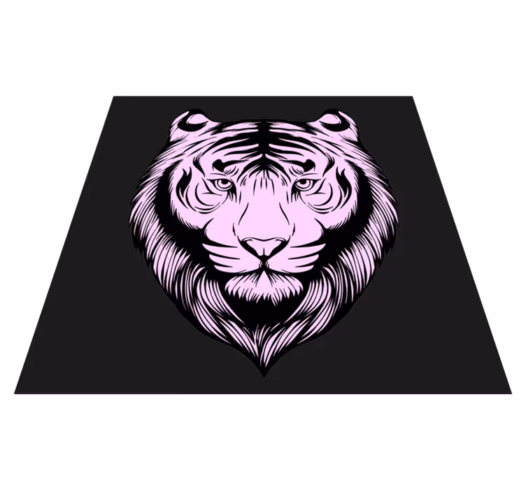 Alfombra vinílica de animales feroz tigre rosa - TenVinilo