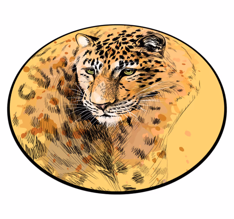 Alfombra vinílica de animales cara de leopardo - TenVinilo