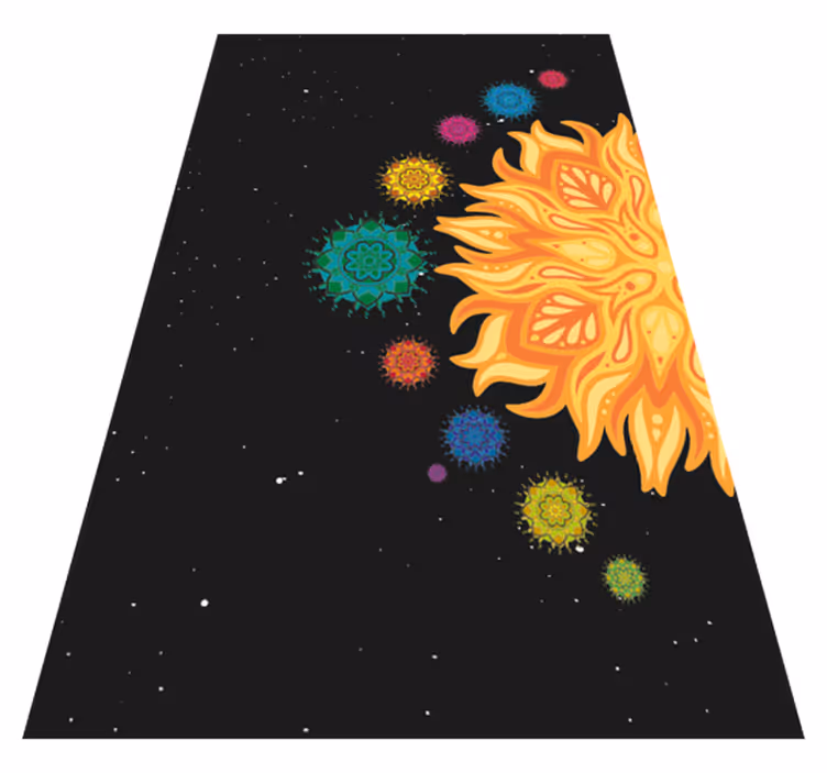 Alfombras vinílicas juvenils Mandalas del sistema solar - TenVinilo