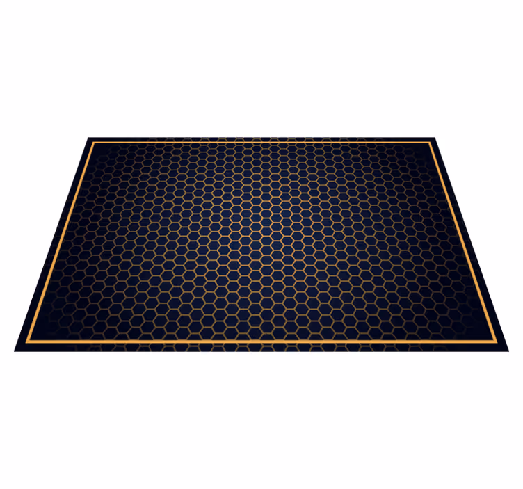 Alfombra vinílica geométrica hexágonos dorados - TenVinilo