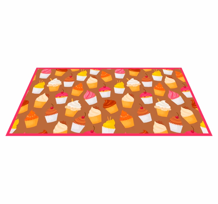 Alfombra vinílica cocina delicias de cupcakes - TenVinilo
