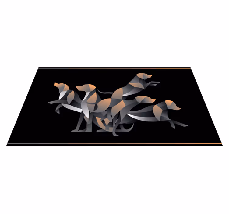 Alfombra vinílica de animales figuras de perros estilizadas - TenVinilo