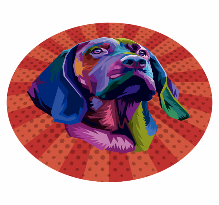 Alfombra vinílica de animales retrato de perro colorido - TenVinilo