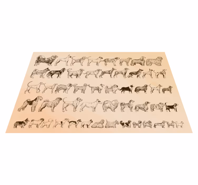 Aflombra vinílica animales Tamaños de perro - TenVinilo